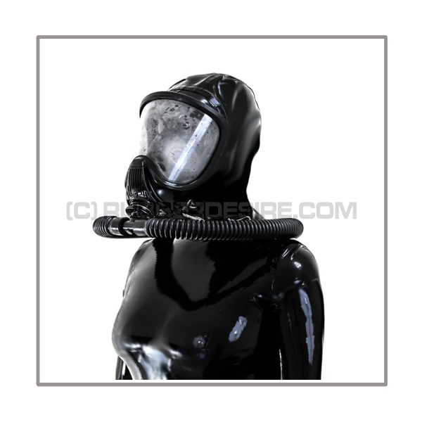 Deluxe Draeger ELITE gasmask-zipperhood-system PROTECT-E with ringtube-set and rebreathing-bag